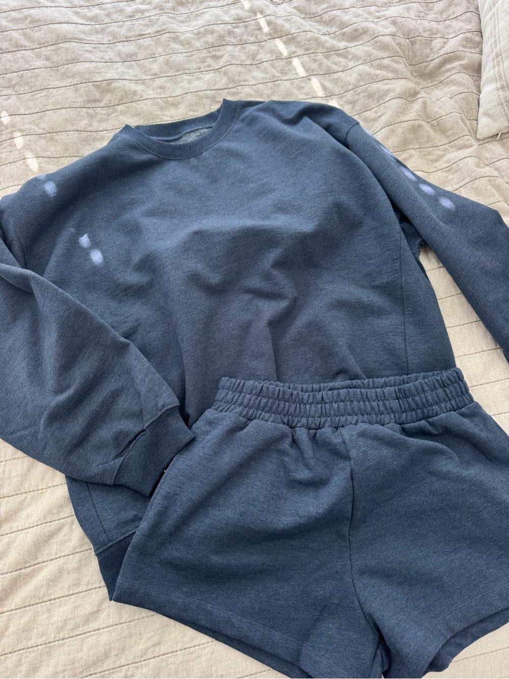 Daily Drills Denim fleece Women's Crewneck Sweater Set
